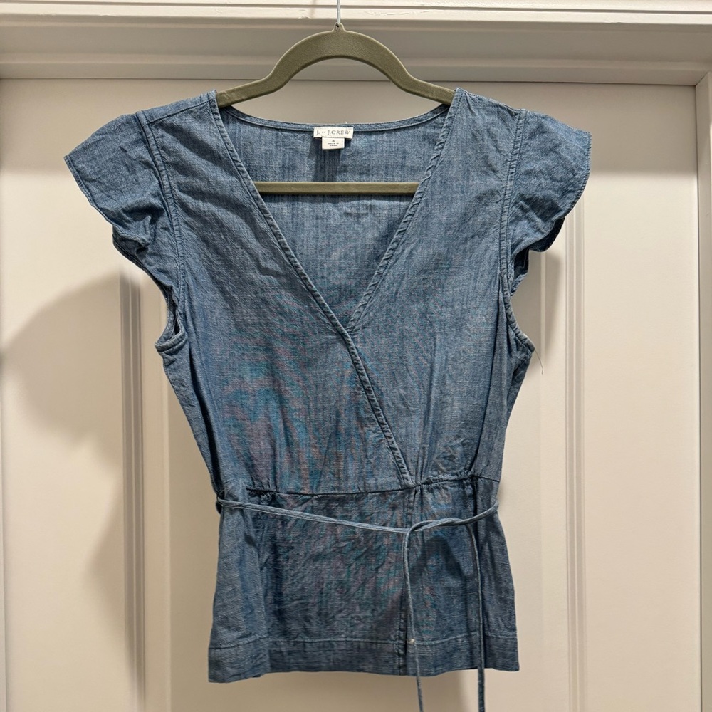J Crew chambray wrap top